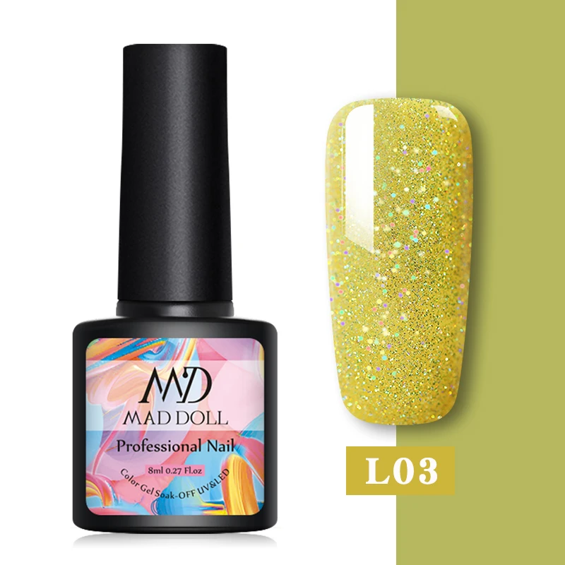 L03 MD MAD DOLL Магнитный Гель-лак голографический лак для ногтей кошачий глаз УФ Гель-лак Блестящий Гель-лак дизайн ногтей DIY маникюр - Цвет: L03