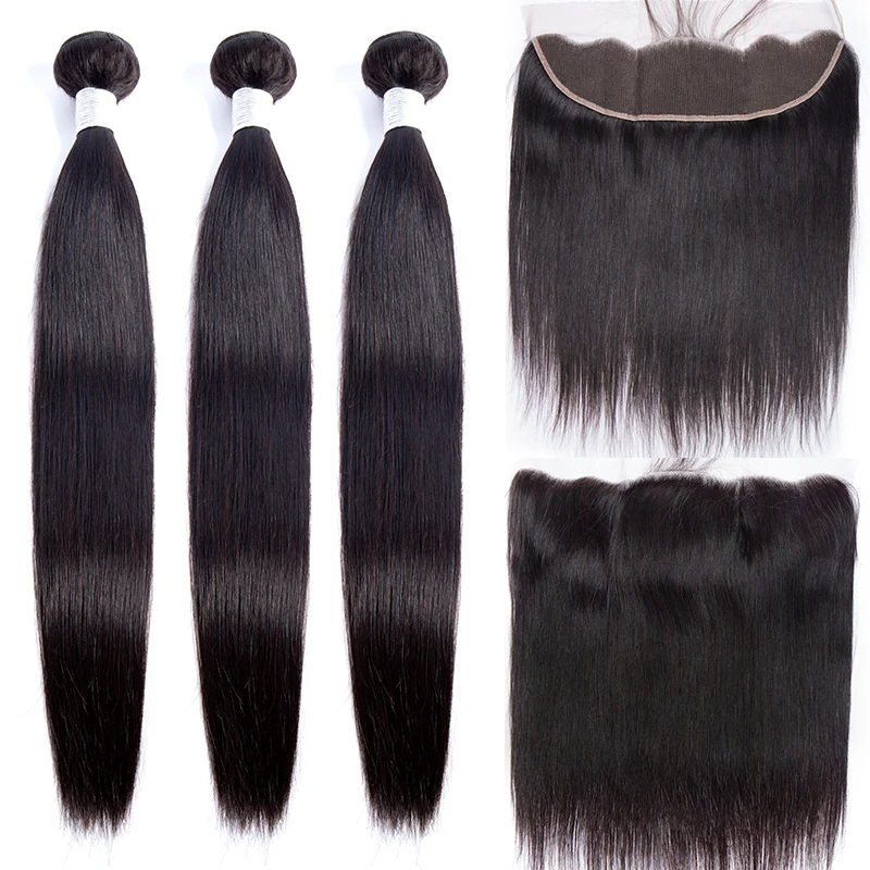 Современное шоу 3 пучка перуанские прямые волосы предварительно выщипанные