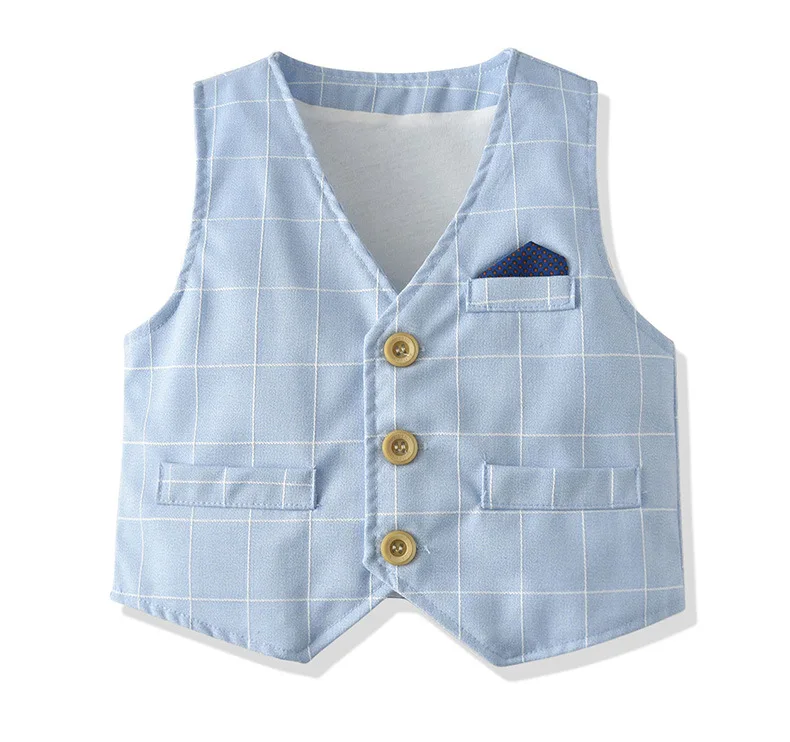 3 шт. комплект одежды для мальчиков белая рубашка + галстук-бабочка жилет брюки |