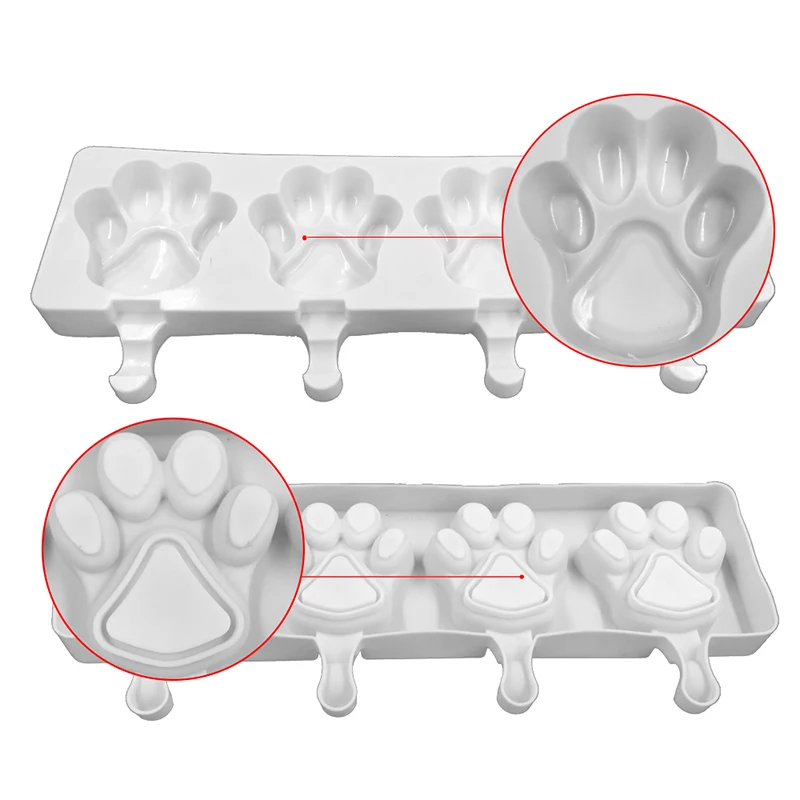 Силиконовая форма для мороженого 4 формы в форме медвежьей лапы сделай сам
