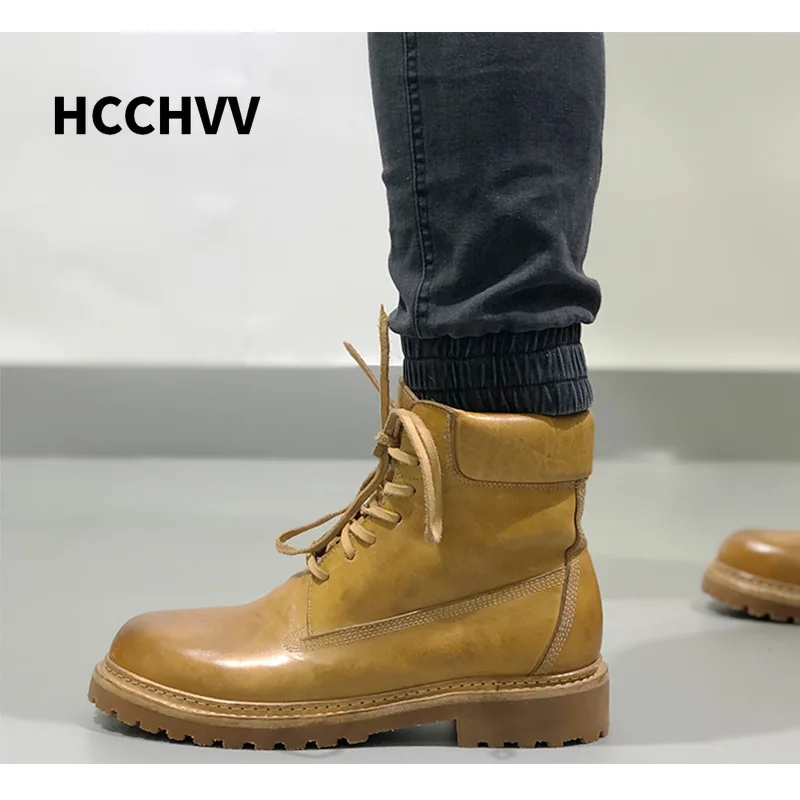 Goodyear Welted винтажные мотоциклетные ботинки ручной работы из натуральной кожи