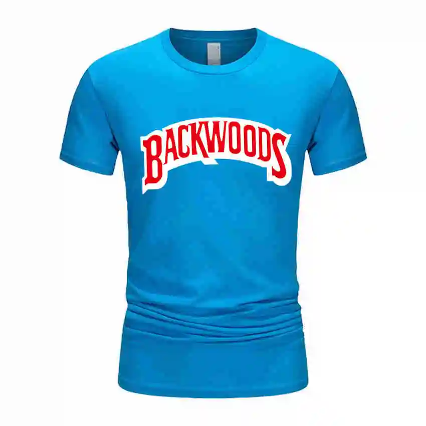 Мужская футболка с принтом Backwoods черная розовая темно серая желтая небесно