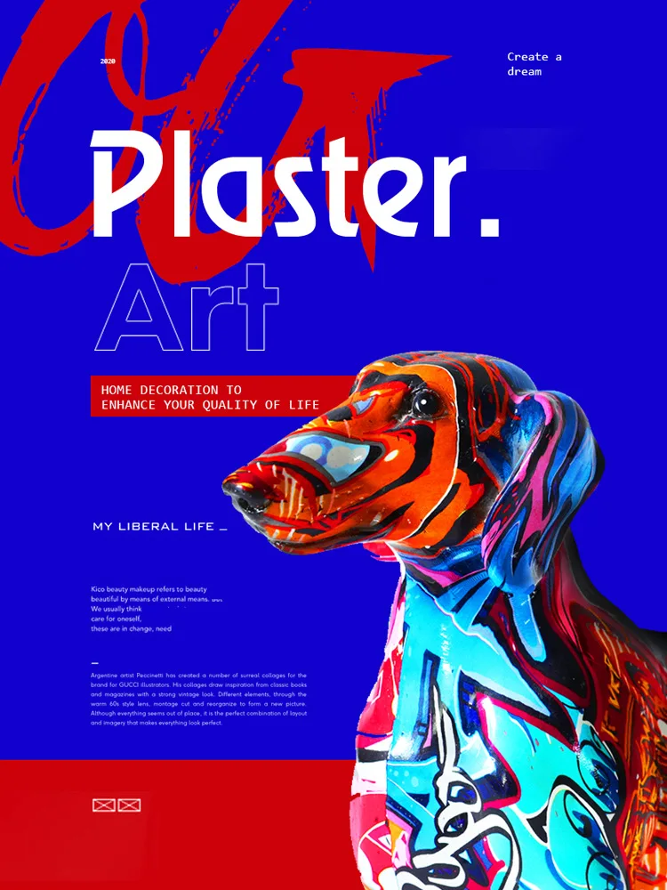 Творческий дом Современная окрашенная красочная Собака Такса украшение винный