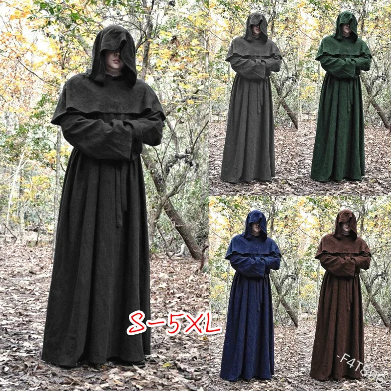 

Новый халат с капюшоном, костюм на Хэллоуин, пальто для взрослых, костюм для выступления, вечеринки, выпускного, F4t896