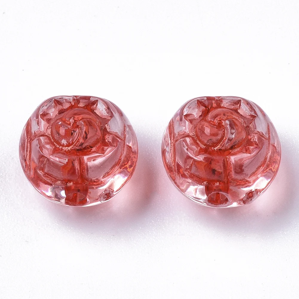 

500g Transparent Acrylic Flower Beads Mixed Color Beads For DIY Jewelry Making, 8x6mm, Hole: 1.2mm; about 2500pcs