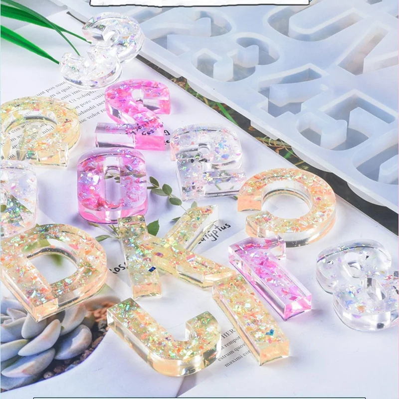 Смолы силиконовые формы SURBEAV Алфавит литья и инструменты набор букв цифр для