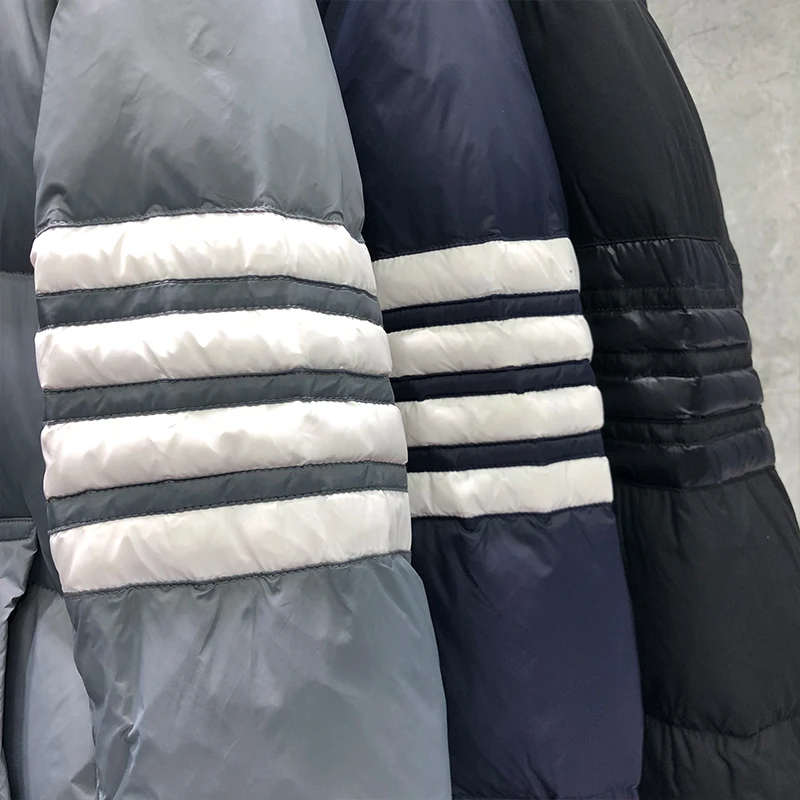 TB THOM Men's Winter Jacket Down Jackets Fashion Brand Overcoat Classic Down-Filled Matte Nylon 4-bar Stripe Wholesale TB Jacket