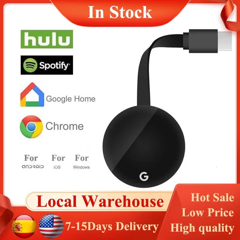 

ТВ-флешка G7S для Google Chromecast 3 2,4G/5G Wifi 1080P, приемник дисплея Anycast Miracast Dongle для iOS Android Smart TV Stick