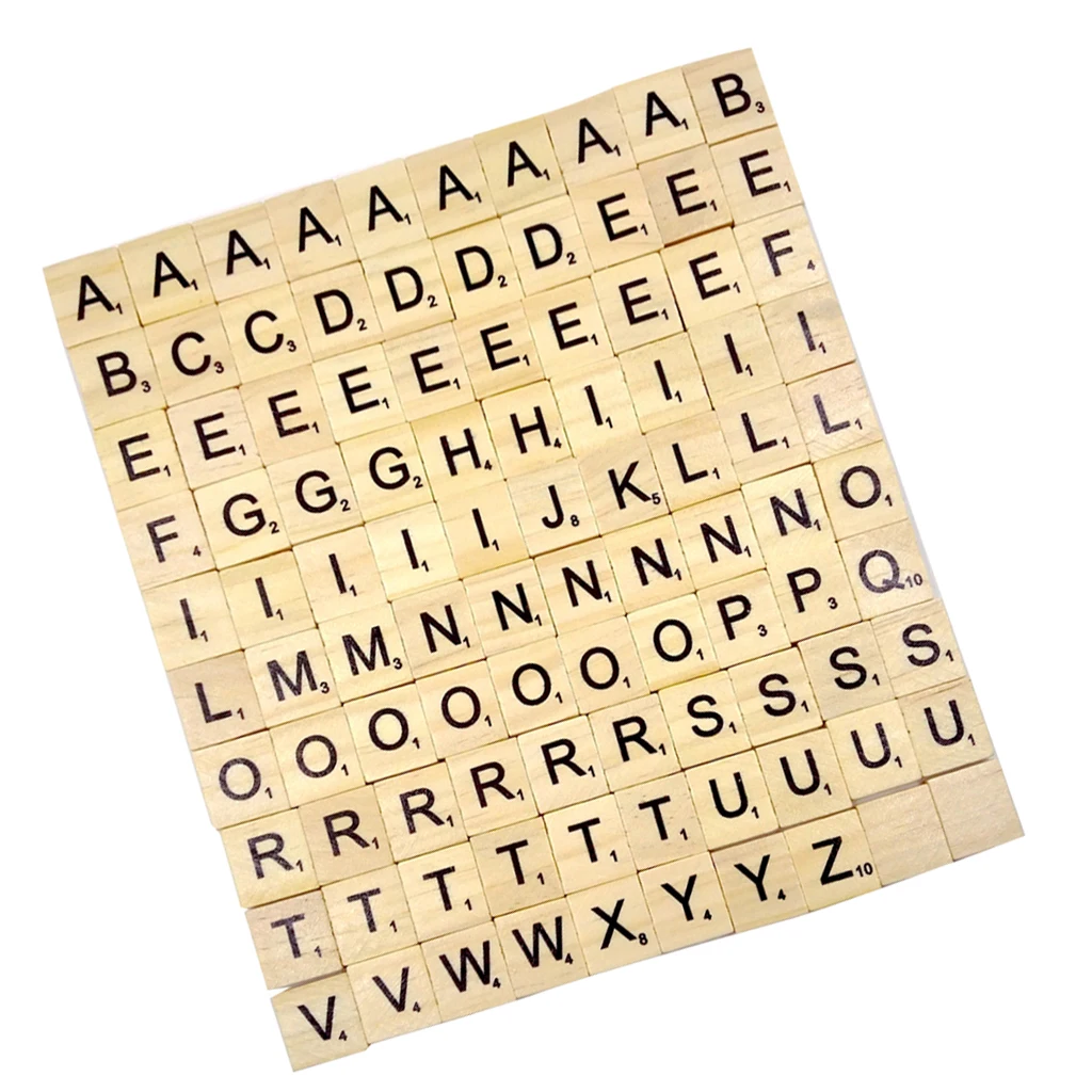 

100 wooden puzzle tiles letters alphabet puzzle number craft english