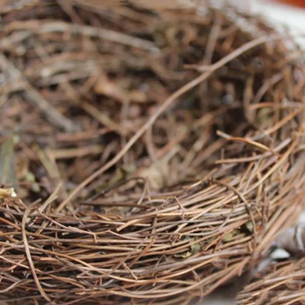 

12/10/8/6 cm Vine Creativity Bird's Nest Shape Home Decoration Craft Photo Prop Ornament Fake Flower Container