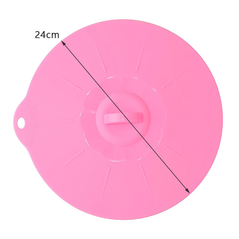 24cm Pink Мульти-Функция силиконовый выкипает крышкой разлива сохранение посуда набор посуды стеклянная крышка печи сейф с вместо того, чтобы Пластик Обёрточная бумага Пособия по кулинарии инструменты - Цвет: 24cm Pink