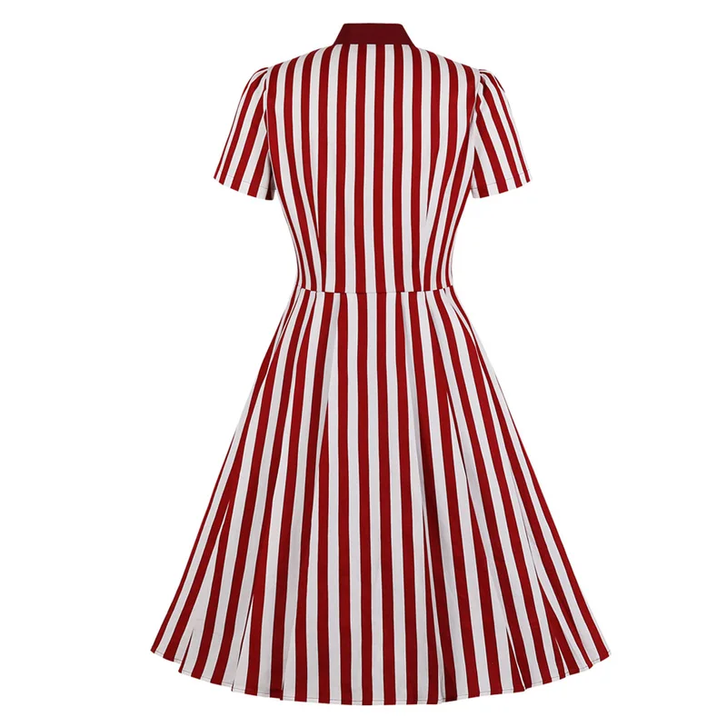 Женский сарафан в полоску винтажное платье миди стиле 50-х годов элегантный