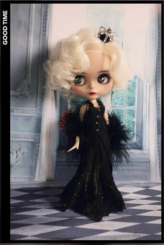 3 шт./компл. 1/6 кукла [Корона + платье шаль] Blyth FormalDress Doll наряд (подходит для куклы blyth