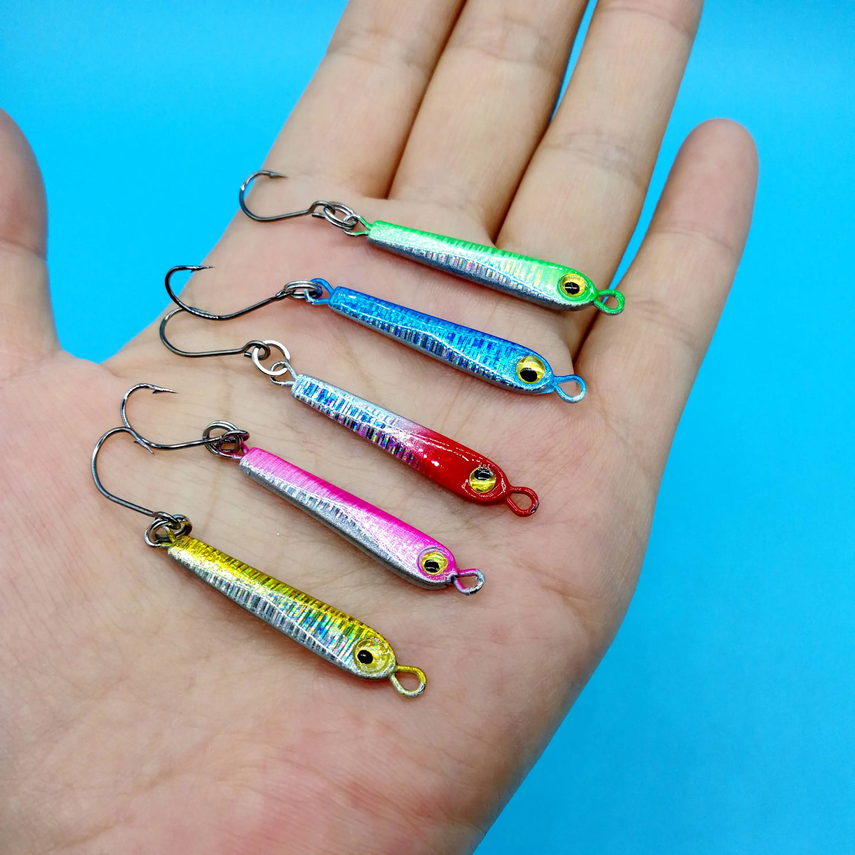 

HOOFISH 3PCS/lot Mini jig fishing lure with single hook 3g/6g Micro Jigging Super hard Lead Fish isca artificial Baits