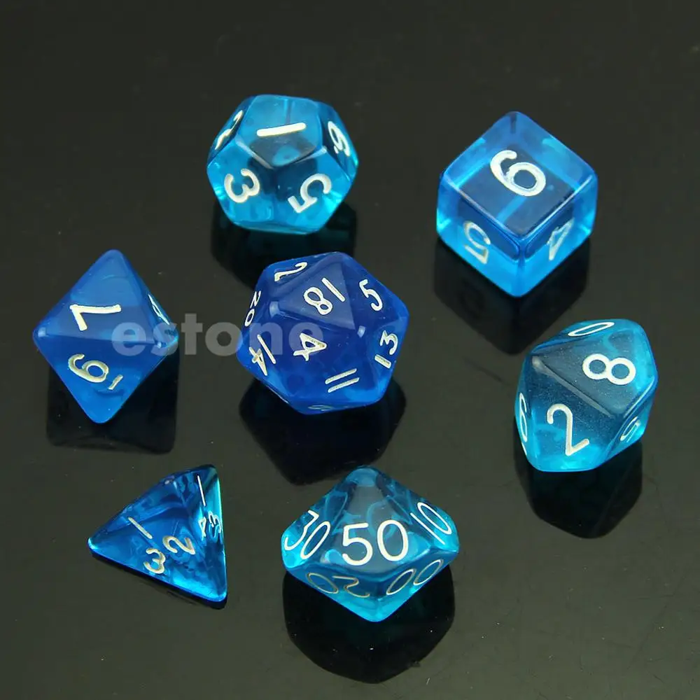 Бесплатная доставка 7 игральных костей двусторонний D4 D6 D8 D10 D12 D20 набор волшебных