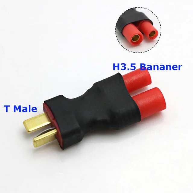 Deans T-plug male to H3.5 female banana adapter