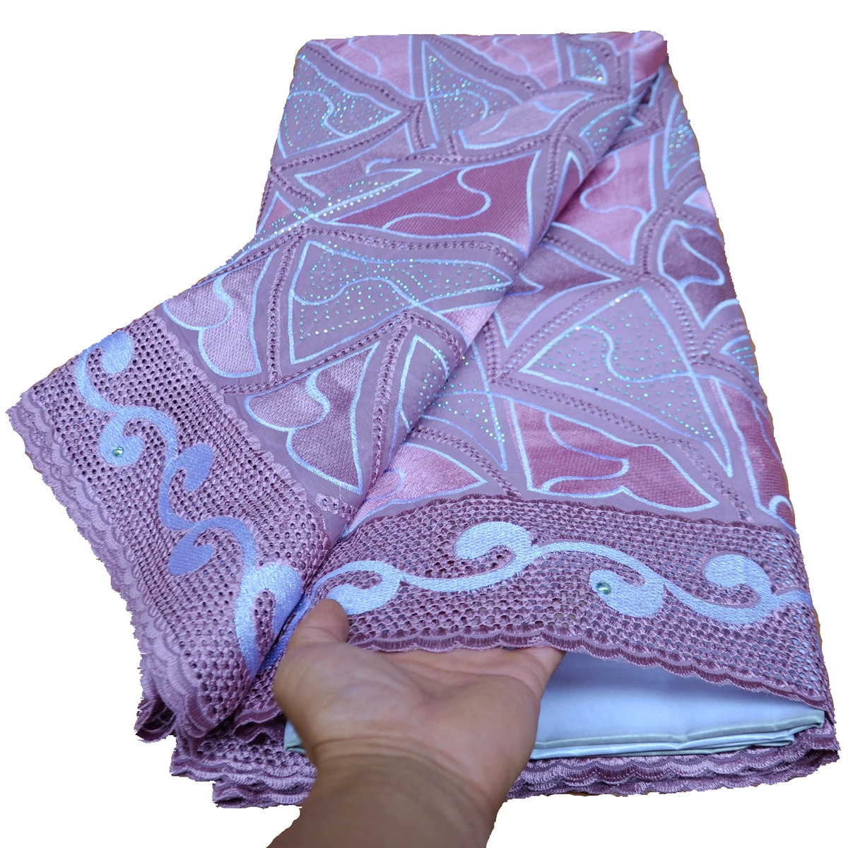 

High quality African wedding lace fabric with stones Nigerian big occasion embroidery swiss voile lace for clothes 912150