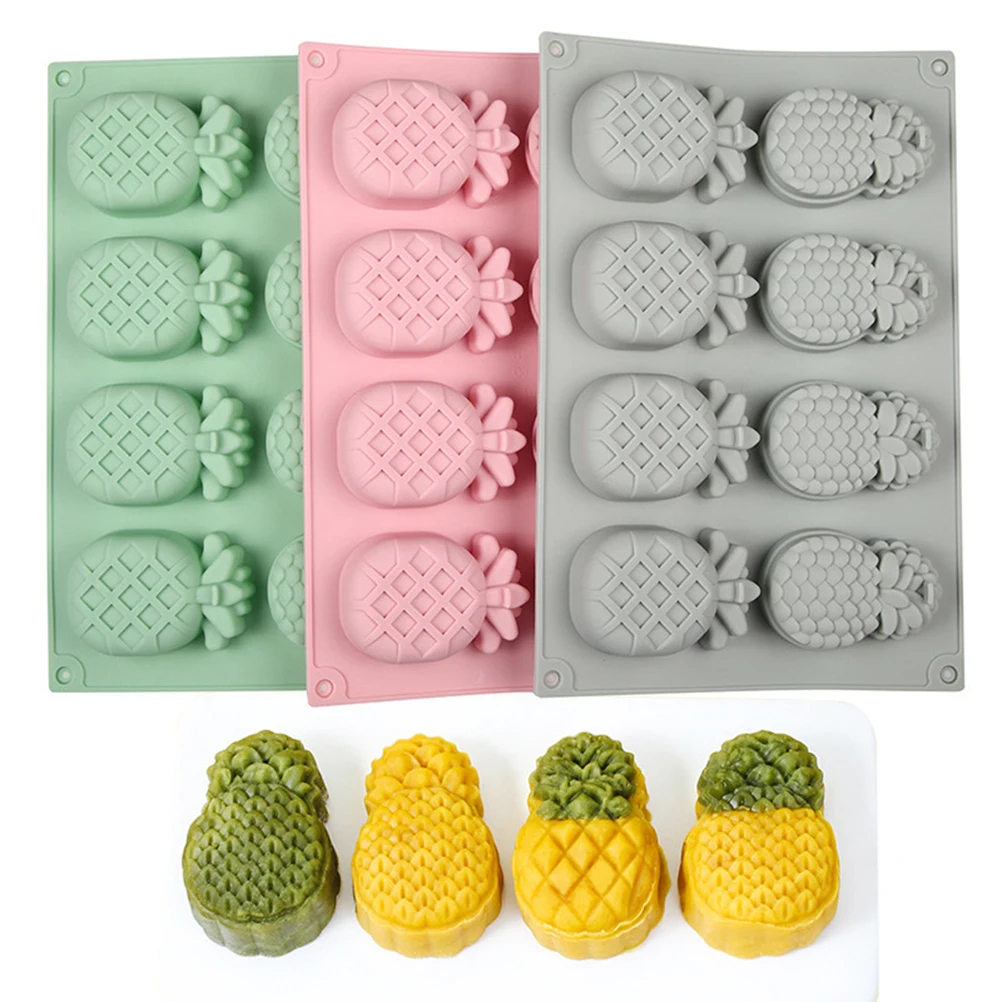 

8 полостей, 3D, ананас, искусственные подносы, для лечения, десертов, искусственная форма, для украшения тортов, кухонный инструмент для выпеч...