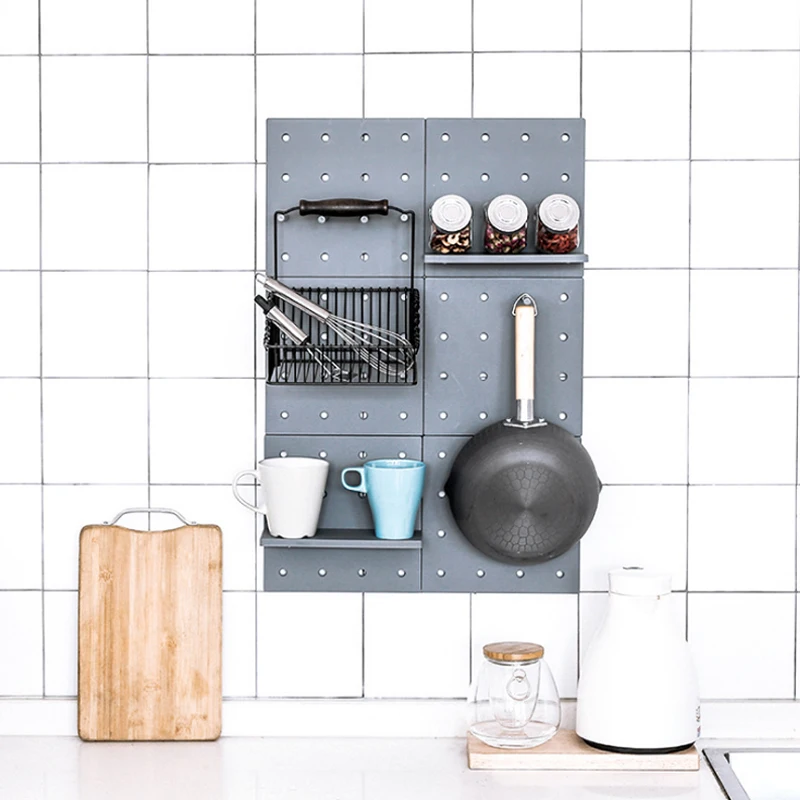 Отверстие пластины настенный стеллаж для хранения организации кухни спальни