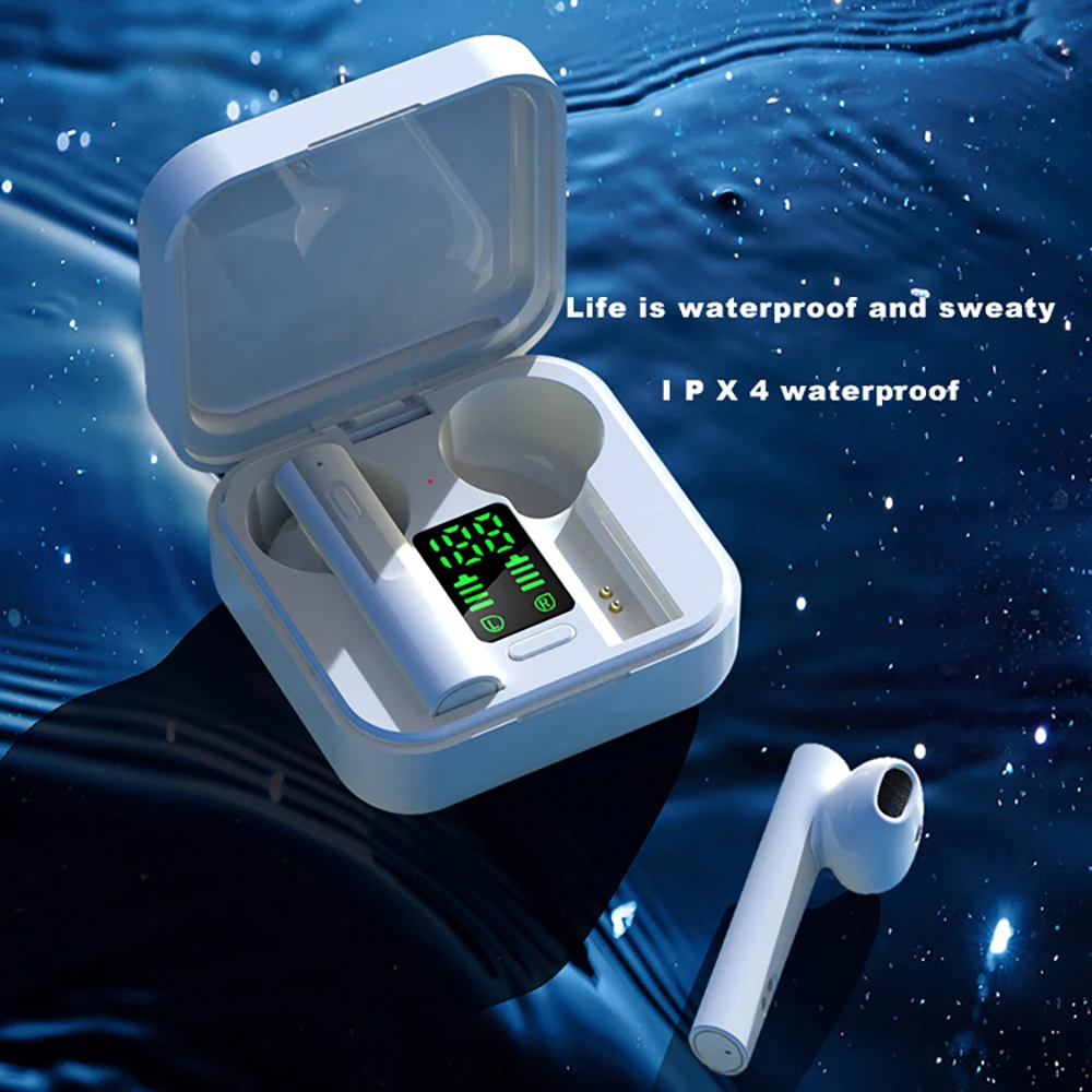 

Беспроводная гарнитура, TWS наушники-вкладыши с цифровым дисплеем, водонепроницаемость IPX4, Bluetooth Hi-Fi, для iPhone12, Android, Xiaomi, Huawei