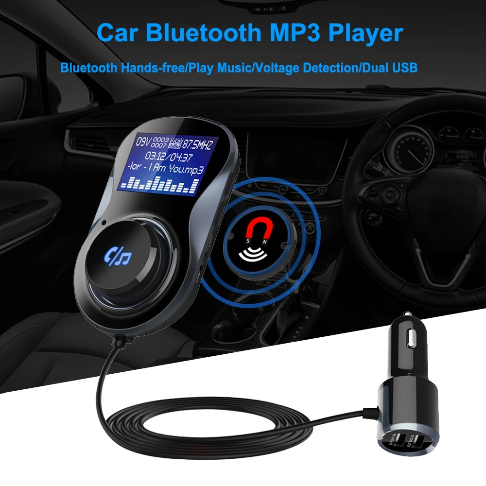 Автомобильный беспроводной комплект громкой связи Bluetooth FM трансмиттер прием ЖК