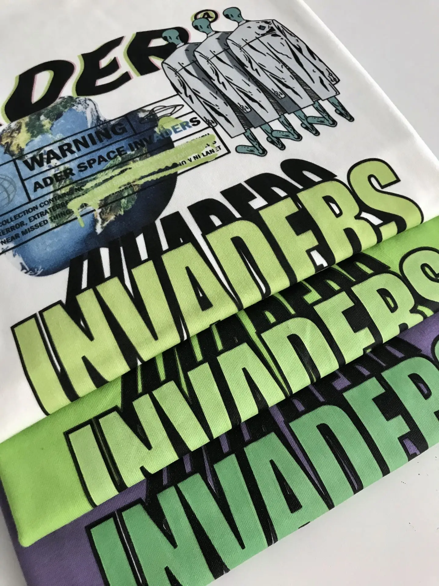 

ADER Sunmmer New Cartoon Invaders Print T Shirt Men Women Couple 100% Cotton T-Shirt Oversized Hip-hop High Street Adererror Tee
