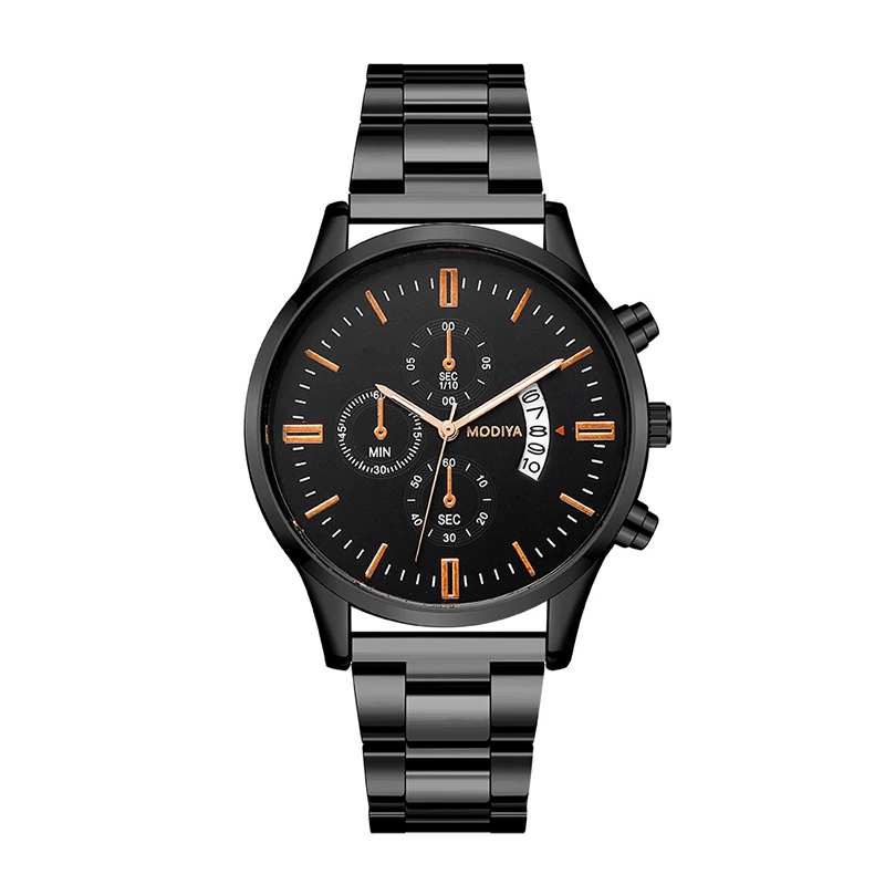 Часы наручные мужские с большим циферблатом и стальным ремешком|Кварцевые часы| |