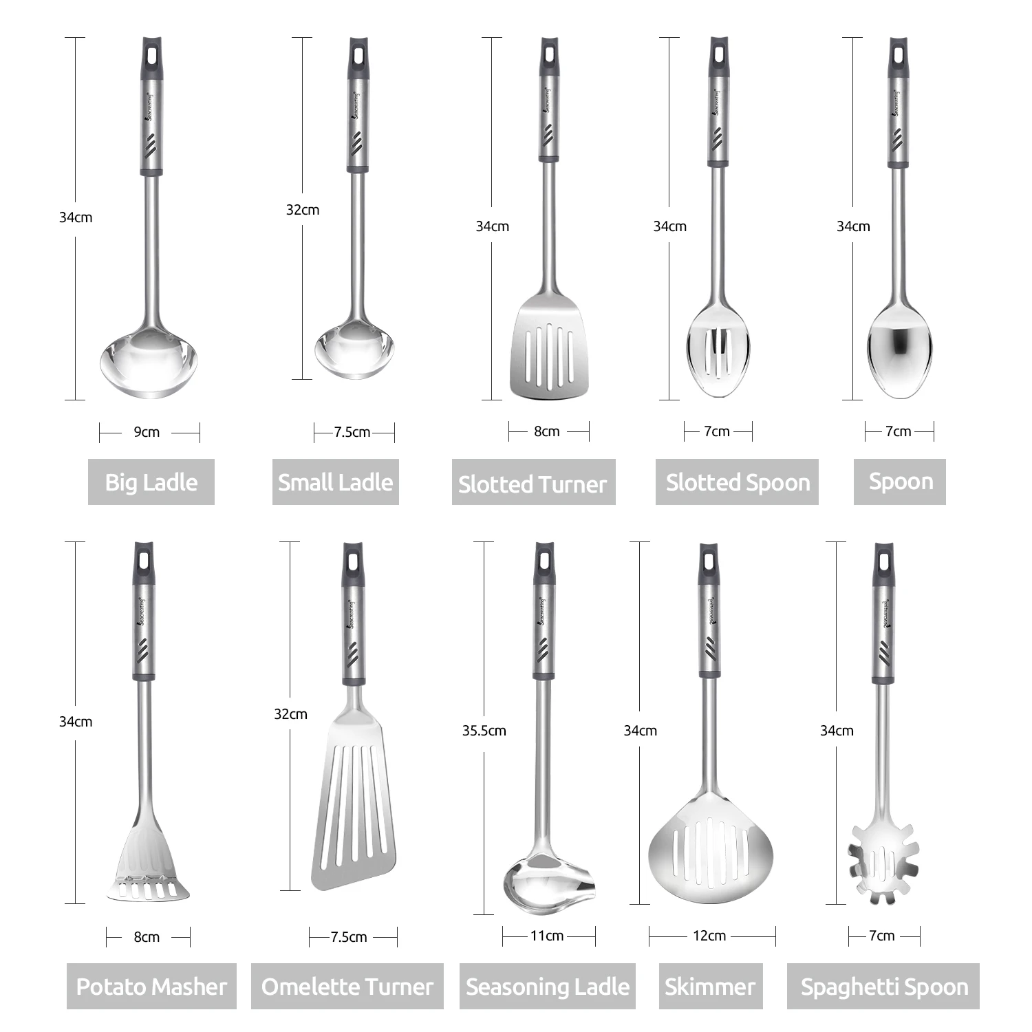 Seacreating море серии Нержавеющая  сталь посуда половник лопатка для Жарки Ложка