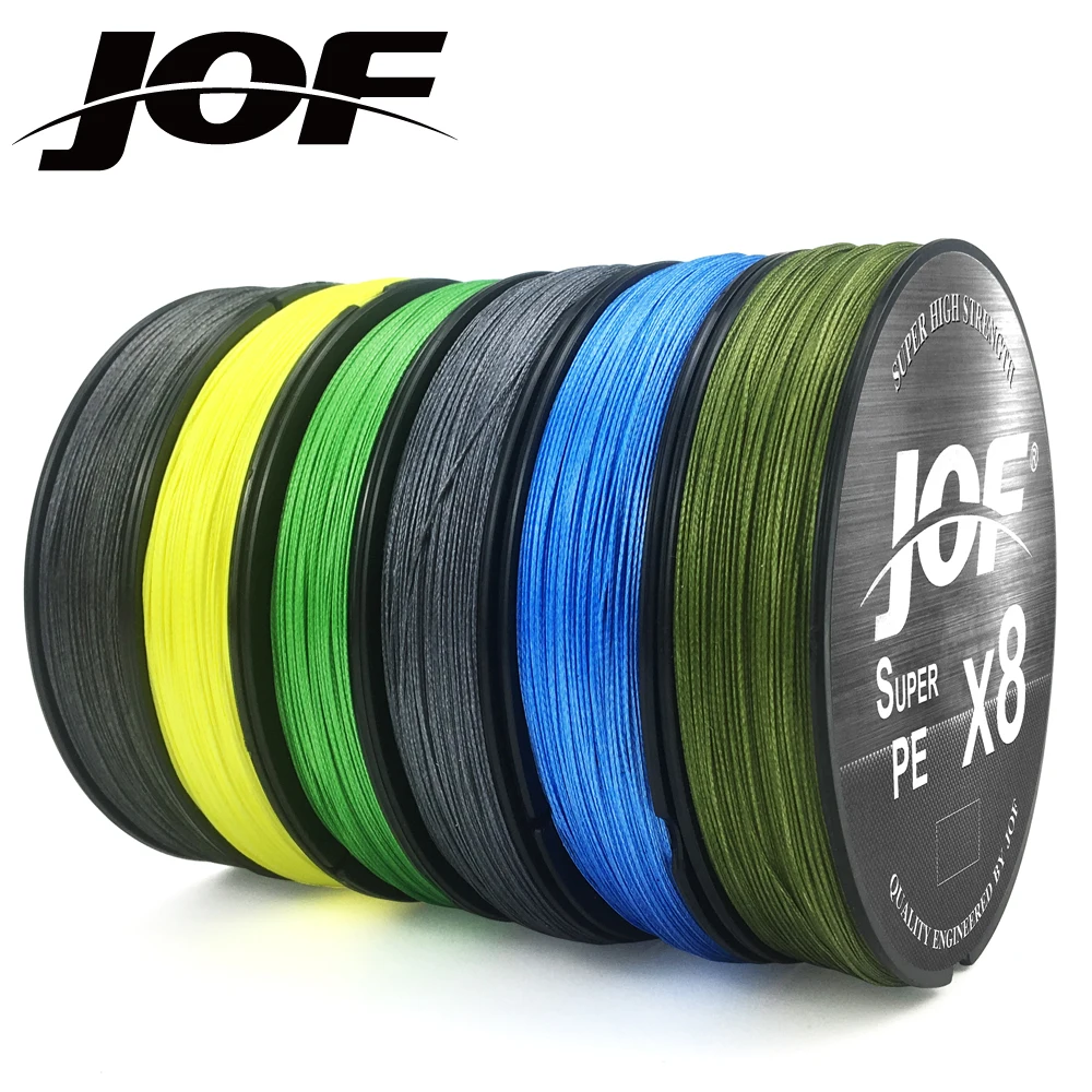 JOF 8 Braided Fishing Line 150M Multifilament PE 4 Strands Fishing Cord 10LB-85LB Strong Japan Technology Orange 7colors