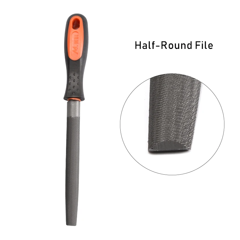 Half-Round File 5 шт. набор металлических напильников для металлообработки деревообрабатывающий стальной напильник плоский треугольник круглый квадратный полукруглый " 8" - Цвет: Half-Round File