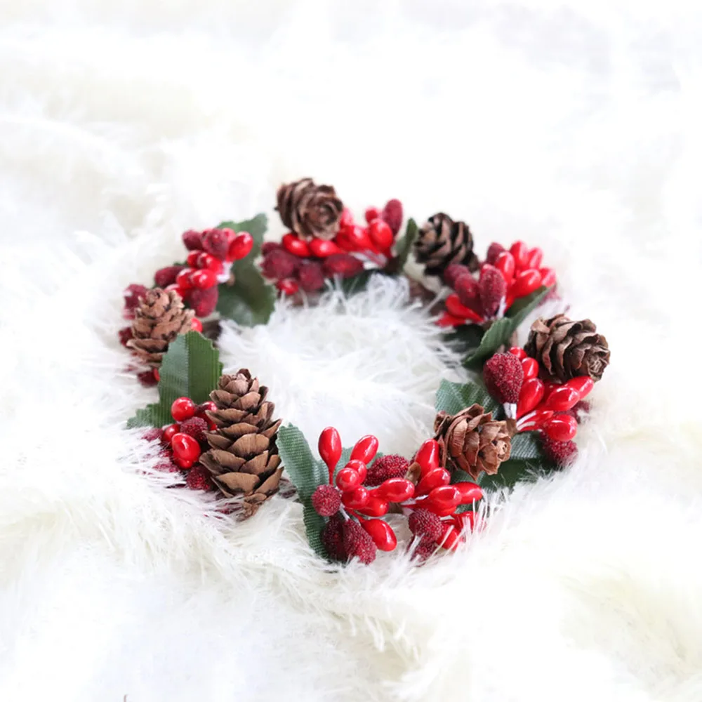 Креативный Рождественский венок искусственные ветки ягод цветы украшение