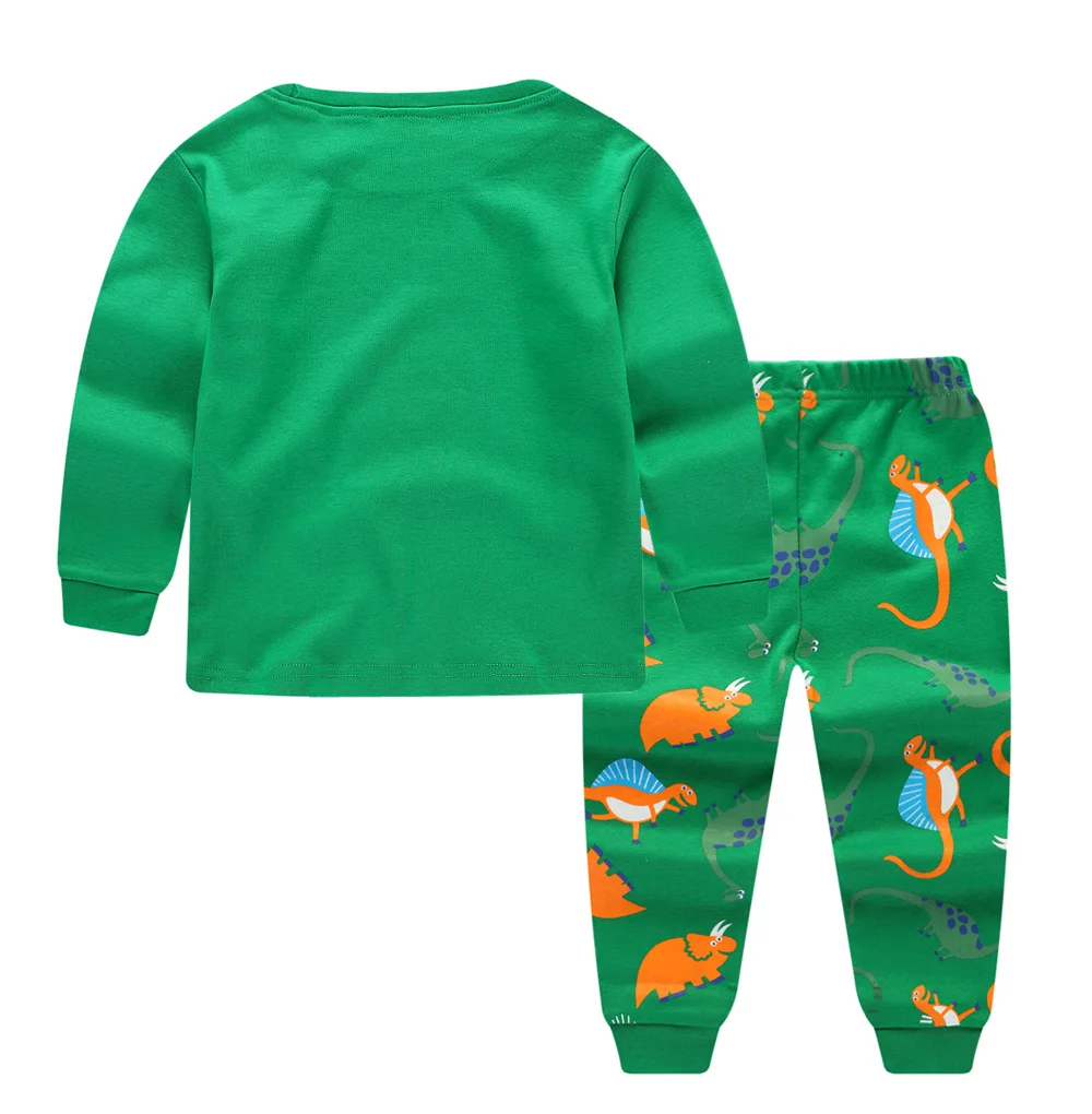 Ca&iacute;da de talla grande de los ni&ntilde;os conjuntos de ropa ni&ntilde;os ni&ntilde;as 2-8Years de algod&oacute;n de dibujos animados de manga larga sudaderas + Pantalones 2 unids/set traje de pijamas-1