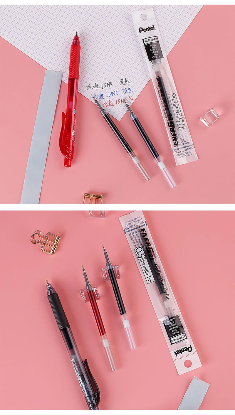 12 шт. Pentel Energy Gel X игла для заправки наконечник LRN5 гелевая ручка заправка подходит для BLN75/105 0,5 мм студенческие офисные принадлежности