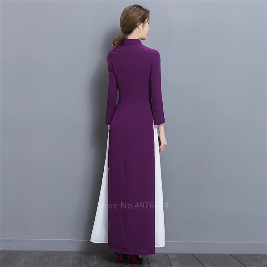 2021 Новый народный Стиль вьетнамские Халаты шифон Aodai изящные платья Элегантный