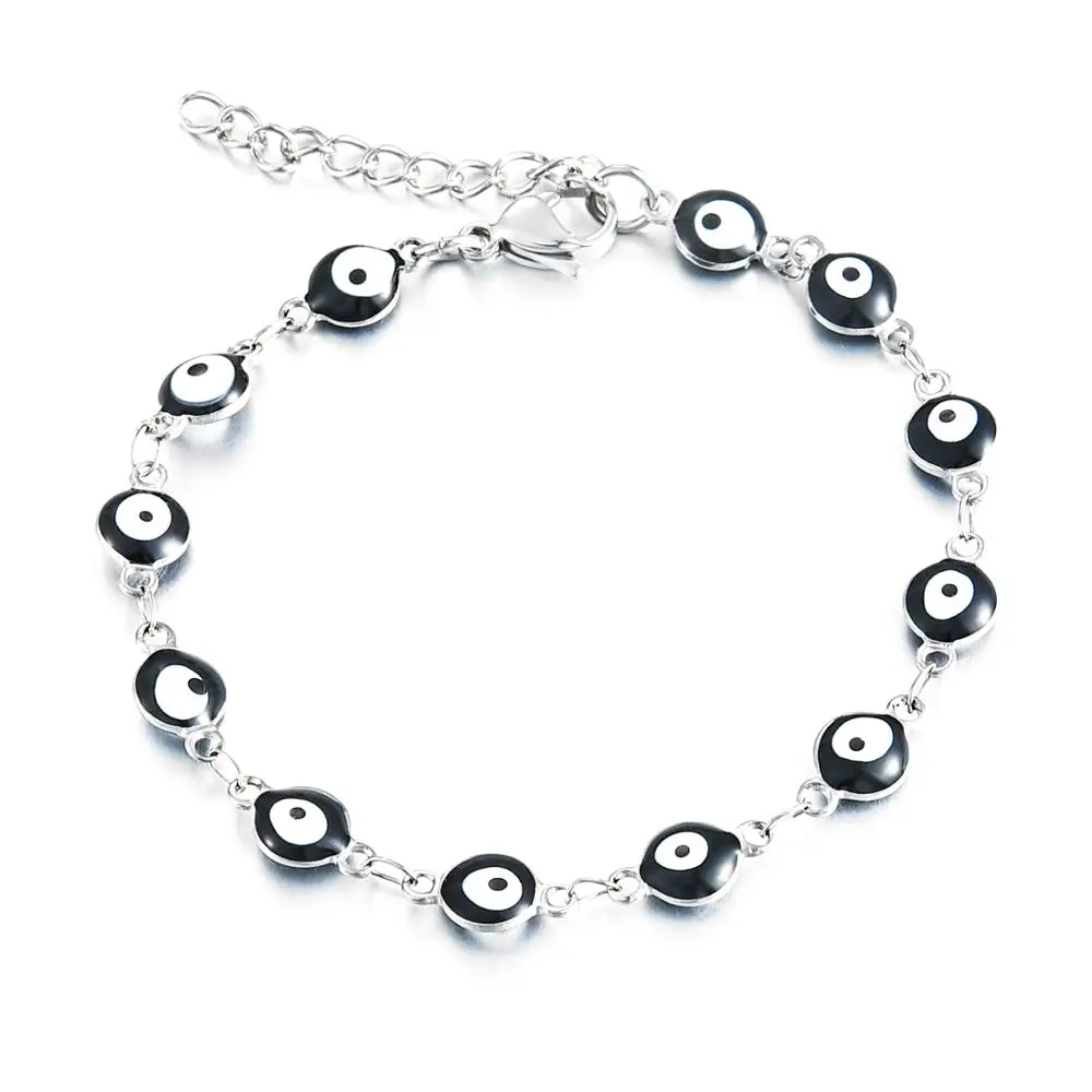 Браслет из нержавеющей стали с эмалью и бусинами женский браслет кулоном 6 мм