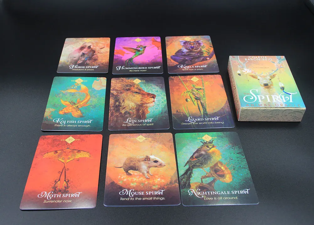 

The Oracle of Spirit Animal 68 Pcs Tarot Deck Table Card Game for Adults and Children Fate Divination Playing Cards