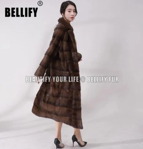 Brand Famous Ladies Luxury fashion long mink fur coat 100/100 real imported sable outerwear | Женская одежда