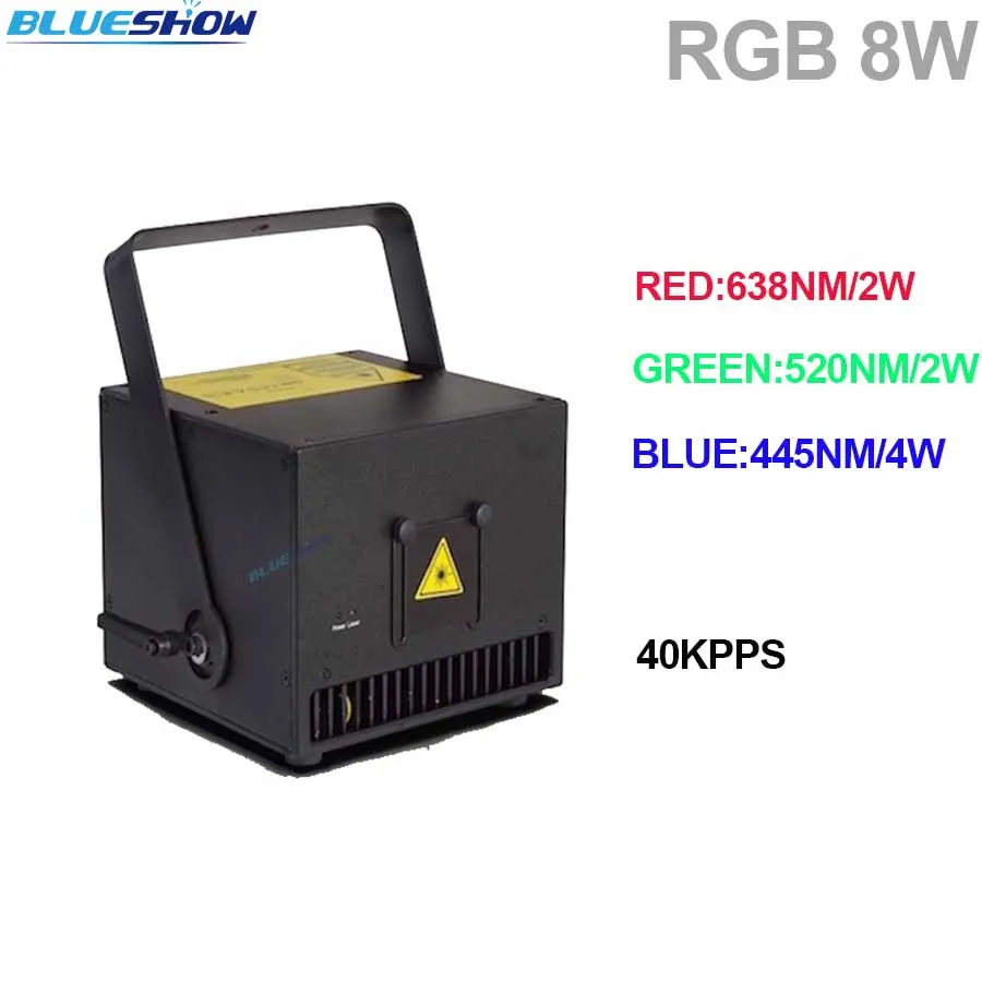 RGB анимационный лазерный светильник 8 Вт DJ система 8000 МВт Полноцветный аналоговый