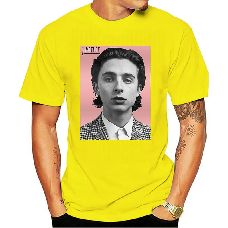 

Timothee Chalamet Black T-Shirt Men's Tees Clothing