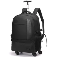 men rolling luggage school backpack with wheels travel trolley bag wheeled backpack for business cabin suitcase