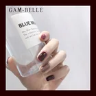 GAM-BELLE 24 шт винно-красные цветущие поддельные ногти Блестящий 3D лунный Декор французские короткие искусственные накладные ногти Советы DIY Маникюрный Инструмент