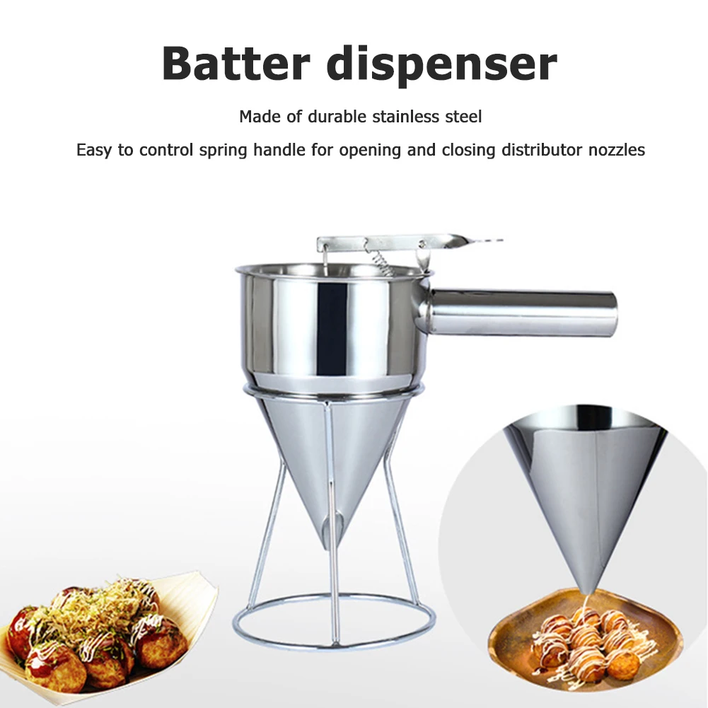 

Multifunctional Batter Funnel Stainless Steel DIY Chocolate Cream Dosing Cone-shape Piston Dispenser for Baking Tool