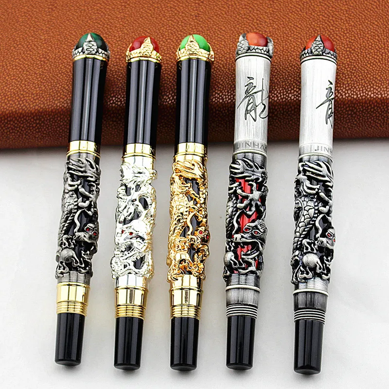 JINHAO Ручка Роскошная золотая китайская династия Мин император стиль Дракон ручка Бизнес чернила ручка авторучка тонкий наконечник