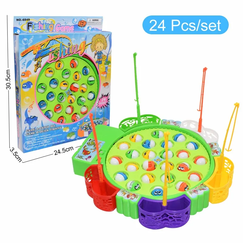 kids fishing toys electric rotating fishing play game musical fish plate set magnetic outdoor sports toys for children gifts free global shipping