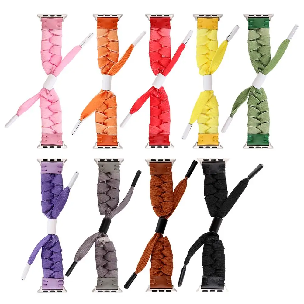 

Women Girls Wristband Handmade Woven Bracelet Strap For Apple Watch band 42/38mm Replace Band for iWatch Series 1 2 3 4 44/40mm