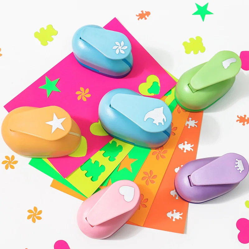 

Student Diy Hole Punch for Decoration Diary Scrapbooking Cartoon Star Rabbit Heart Hole Puncher for Kids Puzzle Stationery Gift