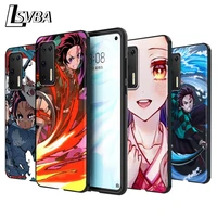demon slayer kimetsu no yaiba silicone phone case for huawei p30 p20 p40 lite e pro p smart z plus 2019 p10 p9 lite black cover