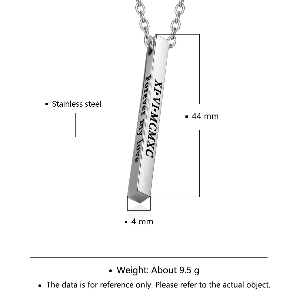 Ожерелье-цепочка женское из нержавеющей стали с гравировкой четырех сторон |
