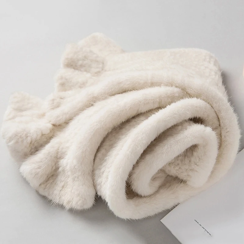 Новое поступление Зимний толстый теплый шарф из натурального меха норки женский