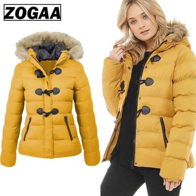 ZOGAA 2019 зимняя женская куртка зимний женский жакет в стиле кэжуал с меховым
